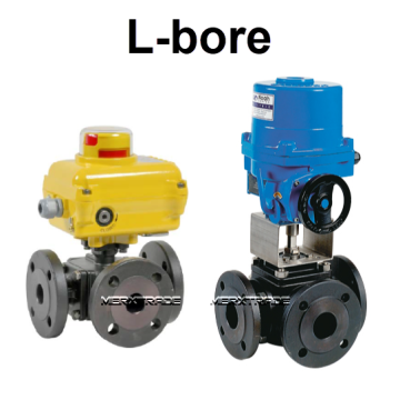 Ball valve L bore steel flanged electric actuated 230Volt eriks econosto bray ebro