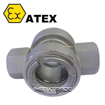 Kijkglas inspectieglas ATEX draad BSP NPT RVS Roestvaststaal sight glass stainlesssteel thread EX 224 Atex Ex