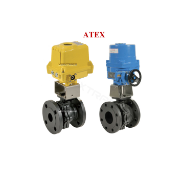 Kogelkraan 2.delig flens staal Fire-safe met elektrische actuator 230V-AC ATEX