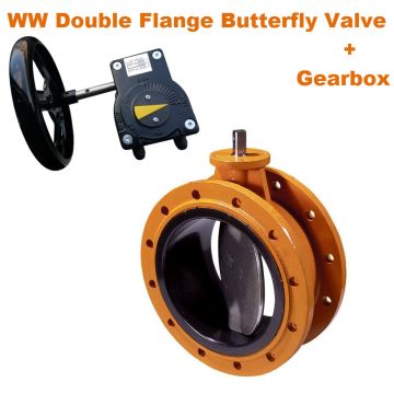 Vlinderklep EVFS dubbel flens type wormwielkast-GGG40/AL.Br/NBR