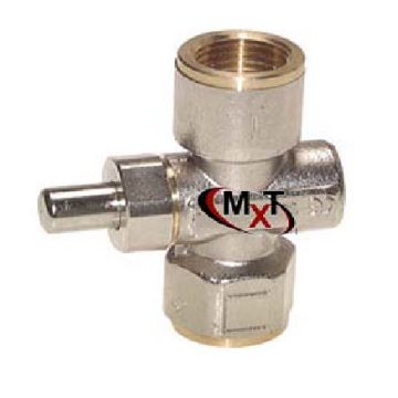 Pressure gauge valve brass self close internal thread BSPP