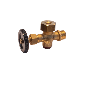 Level gauge valve handwheel  brass  thread  clamping socket - 1/2 x 12mm