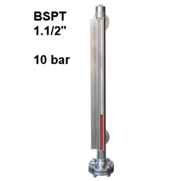Peiltoestel magnetisch BSPT 112 10bar 7190 7191 roestvaststaal met flens Eriks  Econ RVS316 inox level gauge magnetic flanged stainless steel