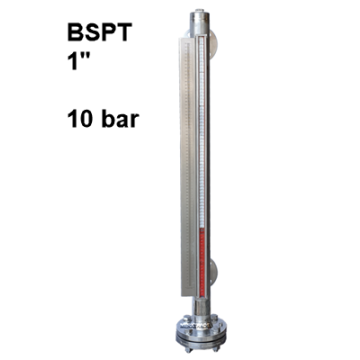 Peiltoestel magnetisch BSPT 1 10bar 7190 7191 roestvaststaal met flens Eriks  Econ RVS316 inox level gauge magnetic flanged stainless steel