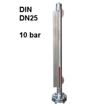 Peiltoestel magnetisch DIN DN25 10bar 7190 7191 roestvaststaal met flens Eriks  Econ RVS316 inox level gauge magnetic flanged stainless steel