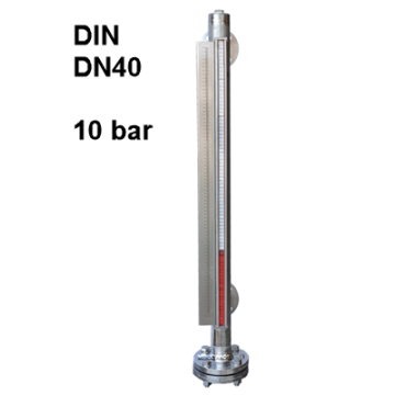Peiltoestel magnetisch DIN DN40 10bar 7190 7191 roestvaststaal met flens Eriks  Econ RVS316 inox level gauge magnetic flanged stainless steel