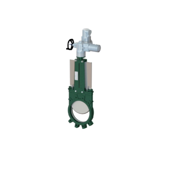 Knife gate valve, AUMA, CMO bidirectional , mining slurry valve, wafer type, industrial knife valve, pneumatic actuating, Stainless stel gate, Monoblock body, natural rubber sleeve , Lug connection, Threaded hole, Eriks, Econosto, orbinox, bray, ebro, 535