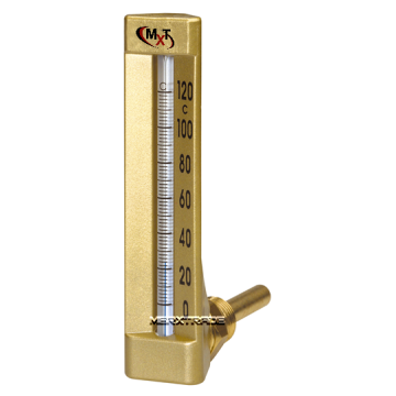 Thermometer aluminium angle 90° H=150 & 200mm BSPP 1/2" plunger 63 & 100mm, Glass tube thermometer |fig. 1648 │class 600 │angle type 90 degrees | Sharp priced | machined thermometer angle | Webshop, Glass thermometer, glass thermometer fig. 1648, insertio