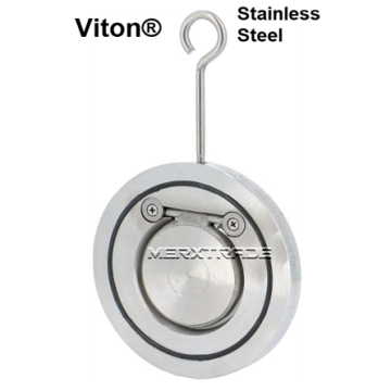 Terugslagklep tussenbouw tussenklem rvs roestvaststaal inox FKM Viton keerklep check valve wafer stainless steel 68 econ