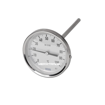 WIKA Bimetallic thermometer, mesuring range degrees, Accuracy class, Back connection thermometer, insert stainless steel, eriks, econosto, sika, Measuring range EN 13190, thermowell, IP65, IP66, IP67, model R, Lower mount, S55 back mount, DAkkS calibratio