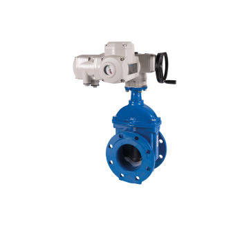 Gate valve resilient seat rubber with electric actuaror F4 size 230 volt, 400 volt, ip68