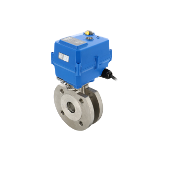 Elektrisch bediende kogelkraan tussenbouw RVS CF8M 24V-AC/DC TCR PN16