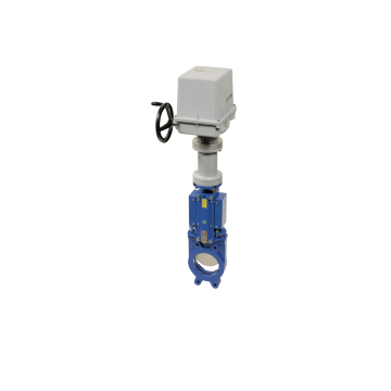Bidirectional cast iron knife gate valve and REGADA actuator servomotor, CMO knife gate valve, orbinox, AUMA actuating, Ebro knife gate valves, 