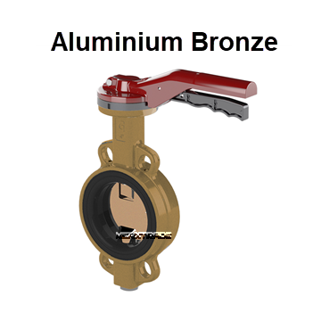 Butterfly valve wafer with aluminium bronze body and disc seat NBR rubber , ebro, wouter witzel, sylax, socla, eriks, econosto, bray,