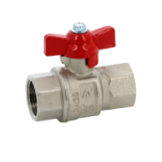 Ball valve Heavy Duty full bore red butterfly lever brass BSPP