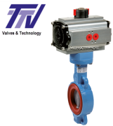 Butterfly valve wafertype pneumatic double acting excellence range GGG50/Stainless.st/Silicone PN10/16