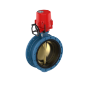 Butterfly valve double flange electric 230Volt AC GGG40/alubronze/NBR