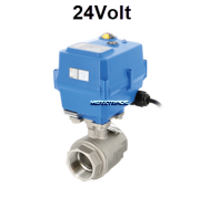 Electric actuated ball valve Stainless.steel thread 24VAC/DC IP67