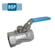 Ball valve 1piece body reduce bore stainless steel/PTFE thread BSPP-PN63