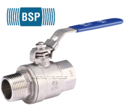 Ball valve-2.piece.body-St.St. CF8M - BSPP Male / Female - PN40 up to PN63