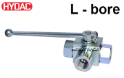 High pressure 3-way L bore ball valve steel zinc/steel chrome/POM thread BSPP