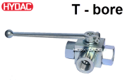 High pressure 3-way T bore ball valve steel zinc/steel chrome/POM thread BSPP
