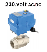 Electric capacitor-act ball valve brass thread 230VAC/DC IP67