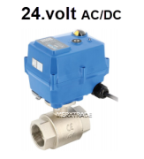 Electric capacitor-act ball valve brass thread 24VAC/DC IP67