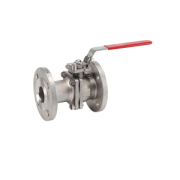 Ball valve EN 558 flanged lever 2 piece long body Stainless steel/St.St./PTFE