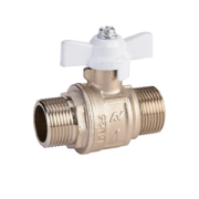 Ball valve cleaned for oxygen  butterfly-lever brass male thread BSPP