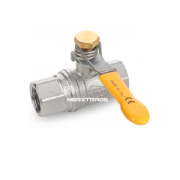 Ball valve lever spring return  brass nickel thread BSPP/M3
