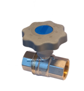 Ball valve DVGW rotary knob brass/PTFE thread PN40/50