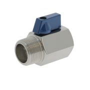 Ball valve mini 1-piece body reduce bore St.St/PTFE MF thread BSP-PN63