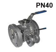 Ball valve flanged lever 2 piece body Stain.St./PTFE PN40