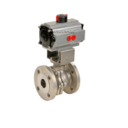 Ball valve 2-piece flanged pneumatic Actreg single acting stainless steel