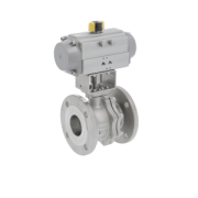 Ball valve flanged pneumatically double acting stainless.st PN16/40