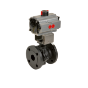 Ball valve 2-piece flanged pneumatic Actreg double acting steel