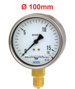 Pressure gauge St.St.1.4301 / Brass Ø 100mm - 1/2''