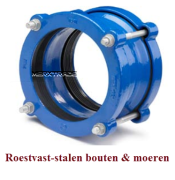 Pijpkoppeling groot bereik-nodulair gietijzer/coating-RVS bouten-EPDM ring