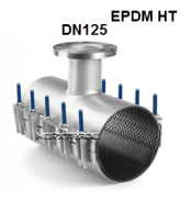 Pijpklem R.V.S-304/EPDM HT + flens DN125 PN4/6/10/16 Lengte 400mm