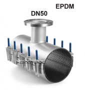 Pijpklem R.V.S-304/EPDM + flens DN50 PN3/4/6/10/16 Lengte 500mm