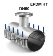 Pijpklem R.V.S-304/EPDM HT + flens DN50 PN4/6/10/16 Lengte 400mm