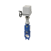 Plaatafsluiter elektrisch aangedreven 230V AC IP67 bi-directioneel GG25-RVS.304-NBR