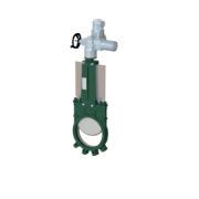 Knife gate valve unidirectional AUMA electric 230Volt GGG50 - St.St.304 - NBR drill PN10