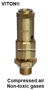 Safety valve TÜV set& sealed brass/Viton® DN8  1/4"