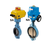 Butterfly valve wafer Electric actuated-230V-AC IP67 Ductile iron-Stainless.steel-Viton®