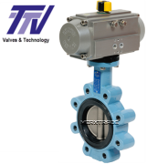 Butterfly valve LUG type pneumatic spring return excellence range GGG50/Stainless.st/GGG50/NBR for gas PN10/16