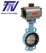 Butterfly valve wafertype pneumatic double acting excellence range GGG50/Stainless.st/FKM PN10/16