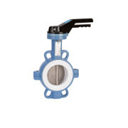 Butterfly valve wafertype lever GGG50/stainless steel/PTFE PN10/16