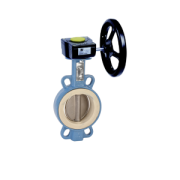 Butterfly valve wafertype gearbox TTV GGG50/Stainless.st/white NBR PN16